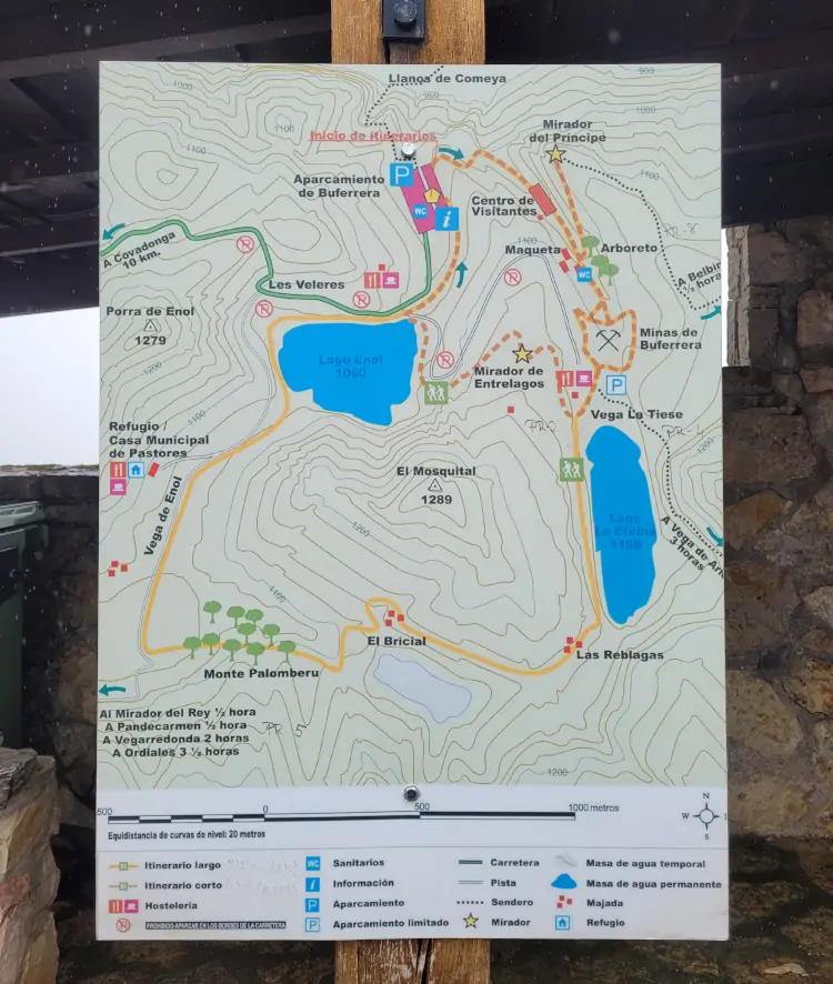 Mapa de los Lagos de Covadonga