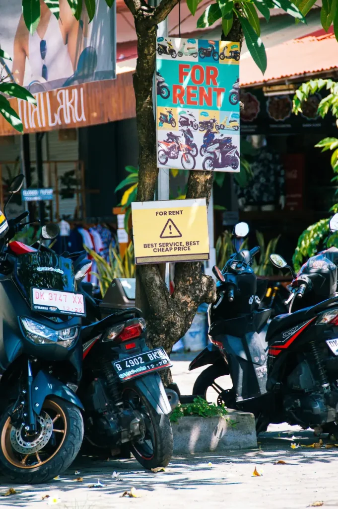 Negocio de alquiler de motos en Kuta, Bali